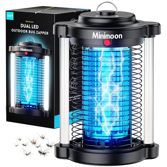 Bug Zapper Outdoor Mosquito Zapper with Dual LED Light 4200V Fly Zapper 15W Electric Fly Traps