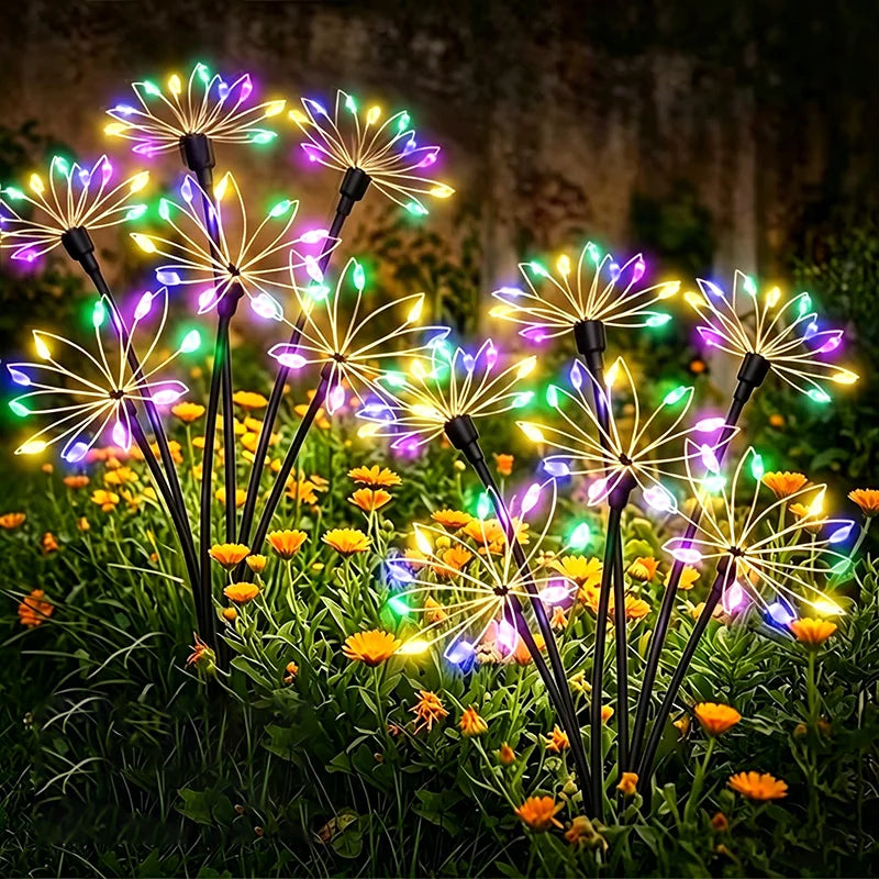 Solar Patio Lamp Solar Firework Sway Lights Outdoor Waterproof Flower Decor Atmosphere for Landscape Garden Yard