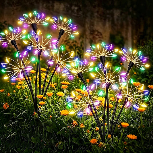 Solar Patio Lamp Solar Firework Sway Lights Outdoor Waterproof Flower Decor Atmosphere for Landscape Garden Yard