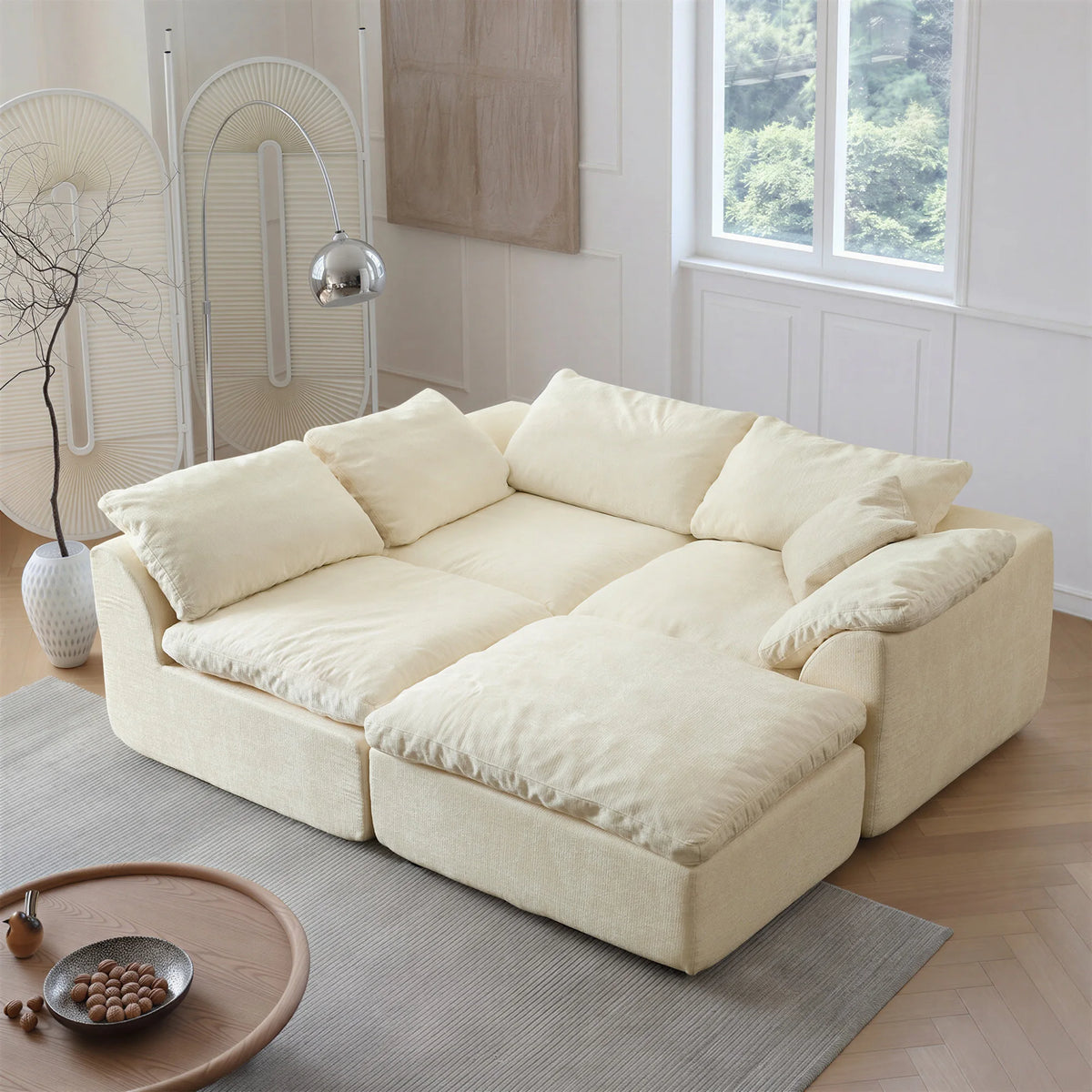 Yeflixvrau Modern L Shape Sectional Sofa With Removable Cushions