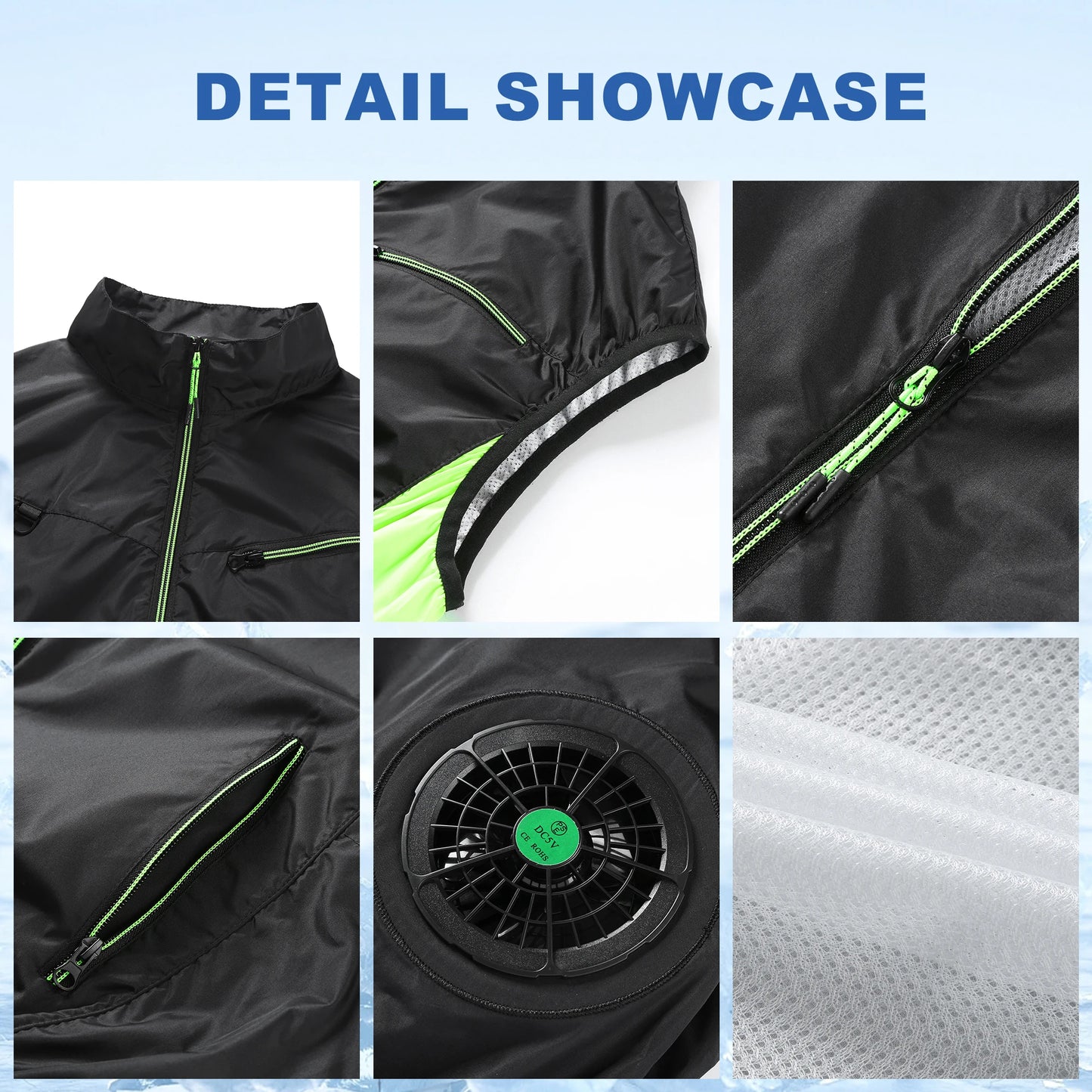 Summer Cool Vest Wearable Refrigeration Fan Vest Outdoor Cooling Tactical Fishing Sleeveless Work Jacket