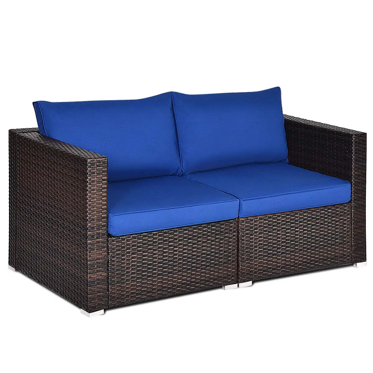 2 Seat Outdoor Wicker Loveseat Sofa Set