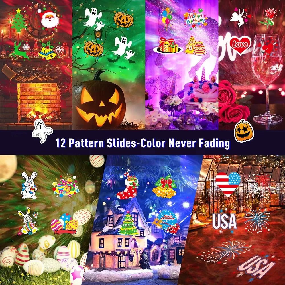 Outdoor Halloween Christmas Projector Light With Moving Animation Effects