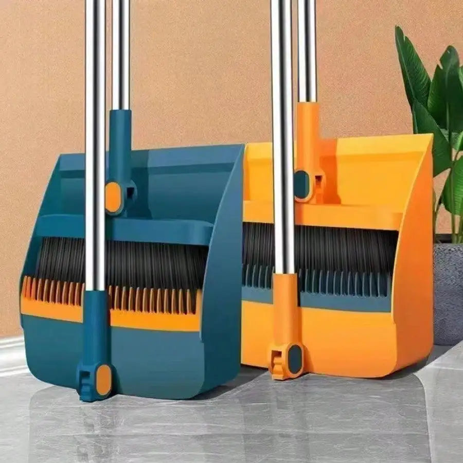 1set Foldable Broom And Dustpan Combination 3-In-1 Sweeping Set Rotatable Household Cleaning Tool For Living Room Bedroom Pet