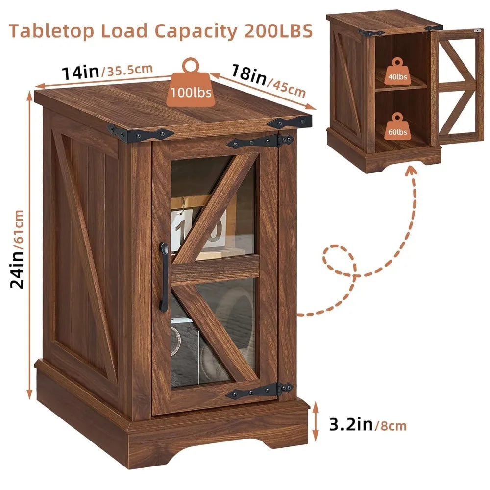 Narrow Night Stand for Small Spaces,