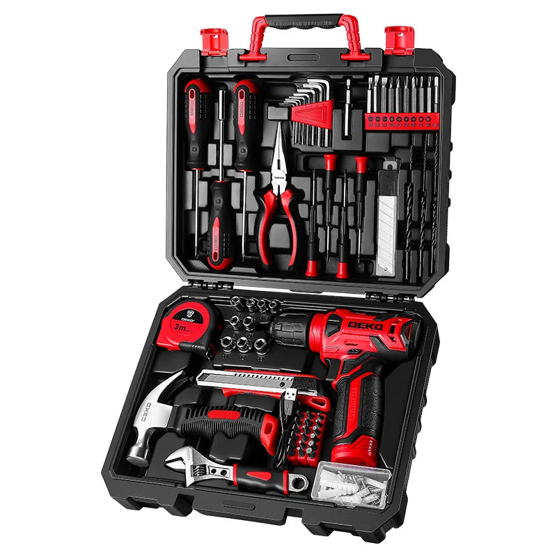 DEKO 8V Cordless Drill 126 Piece Professional Tool Kit