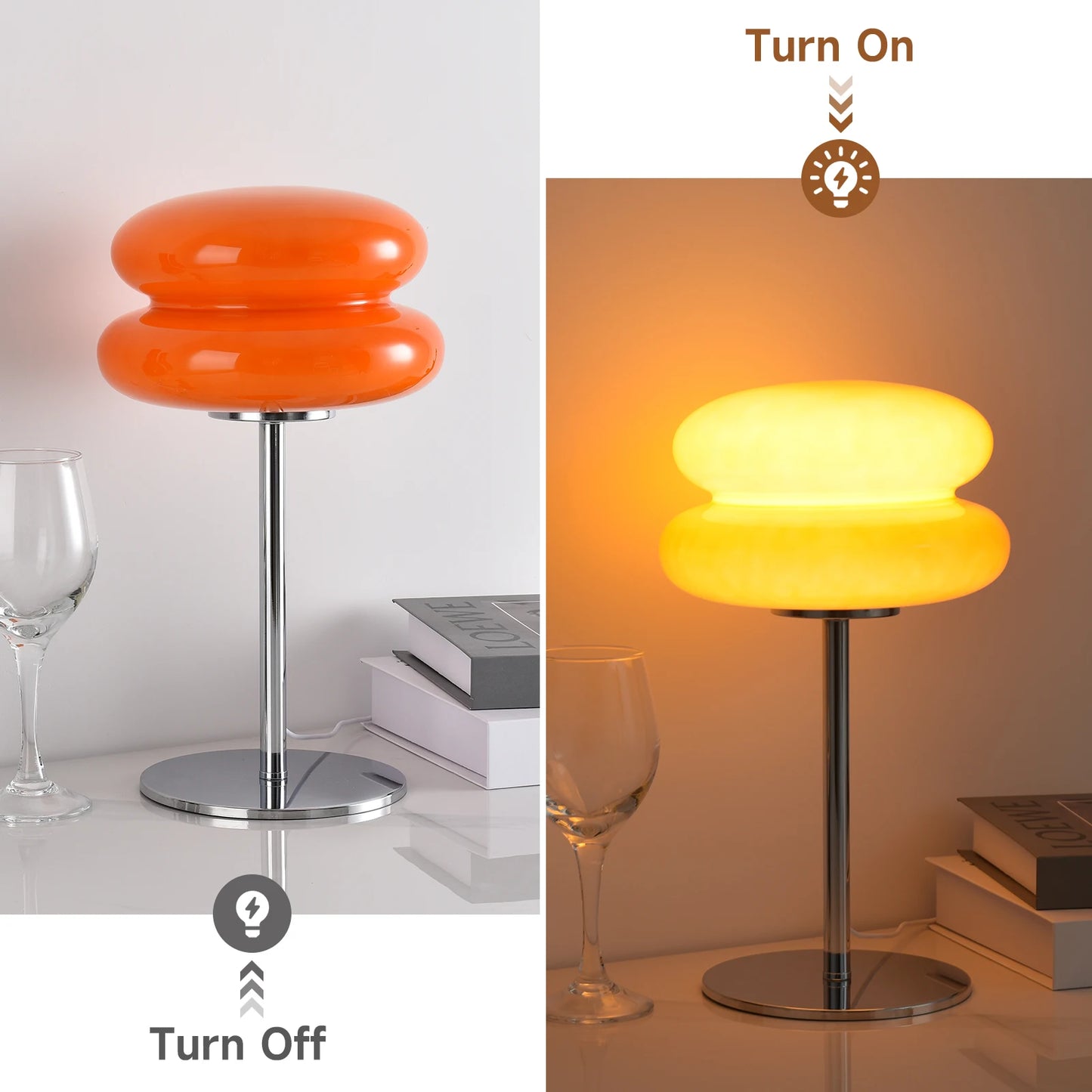 Cream-Style Creative Bread Night Light - Children's Room Bedside Lamp Birthday Gift Cute Bedroom Table Lamp Dimmable Sleep Ambiance Light Home Decoration Ornament - Orange