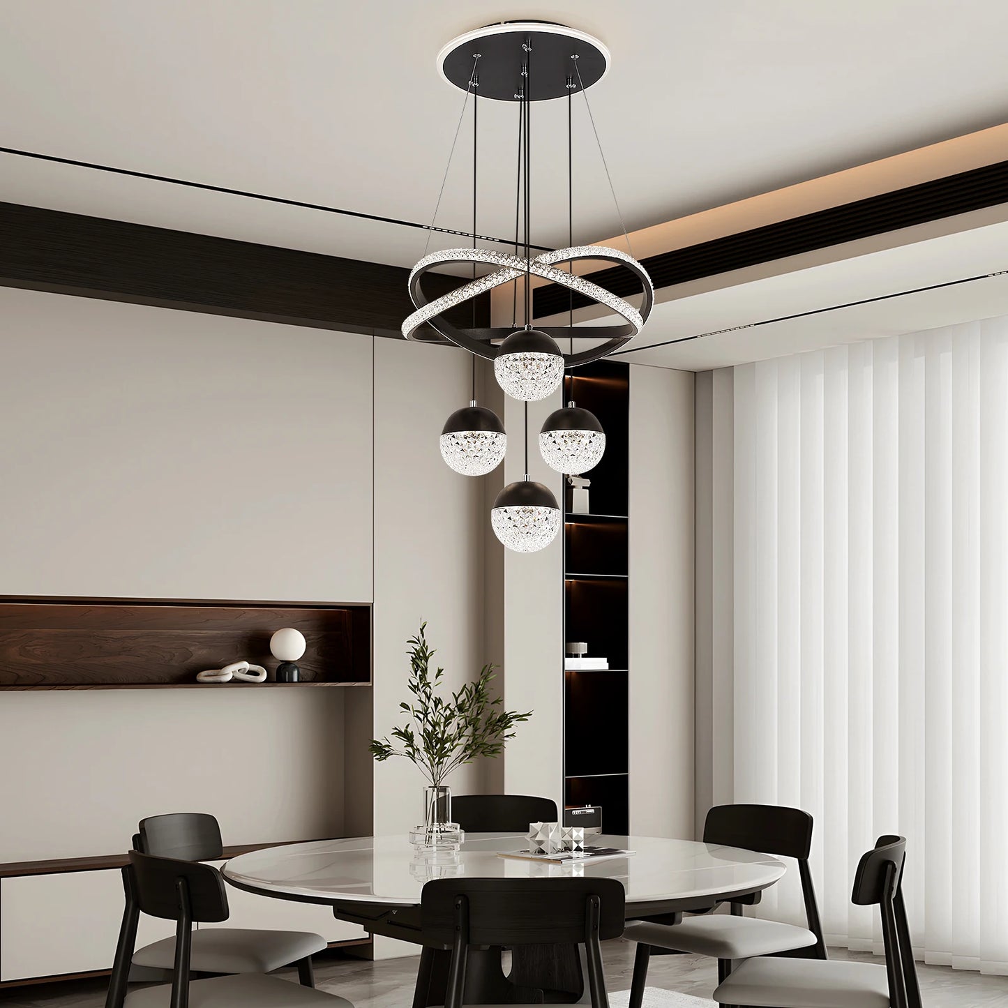GreeLustr Nordic Modern LED Chandelier With Three Lighting Modes