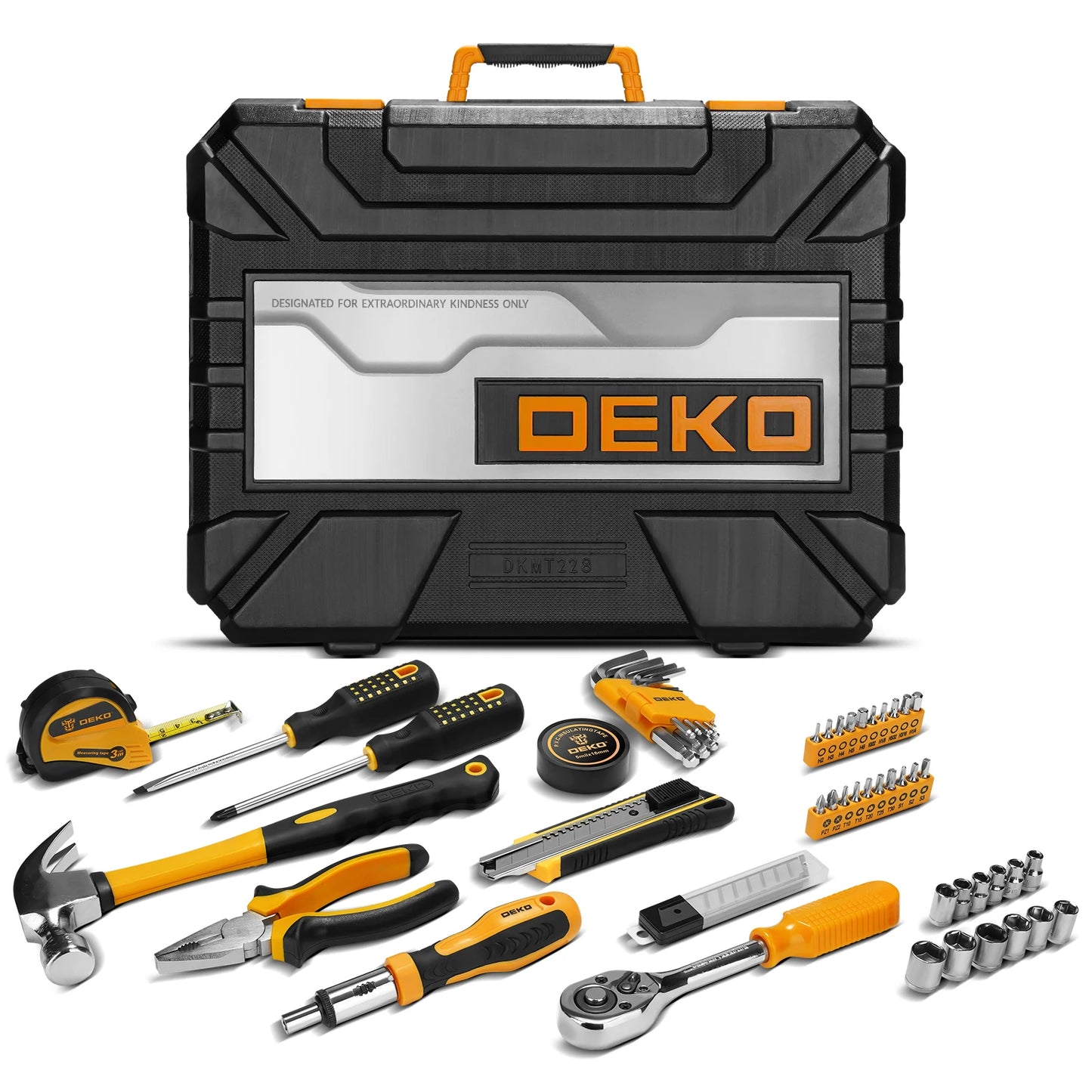 DEKOPRO 228 Piece Socket Wrench Auto Repair Tool Set Case