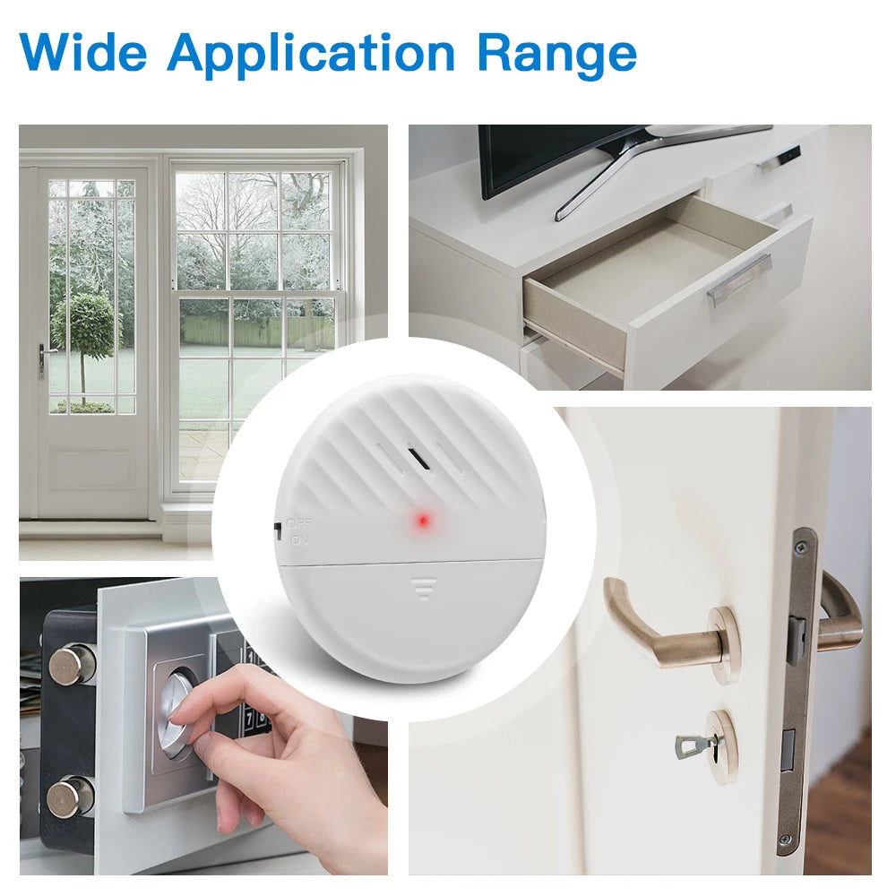 125dB Wireless Glass Break Alarm Vibration Sensor Alarm Door Window Alarm For Warning Burglars Anti-Theft Security