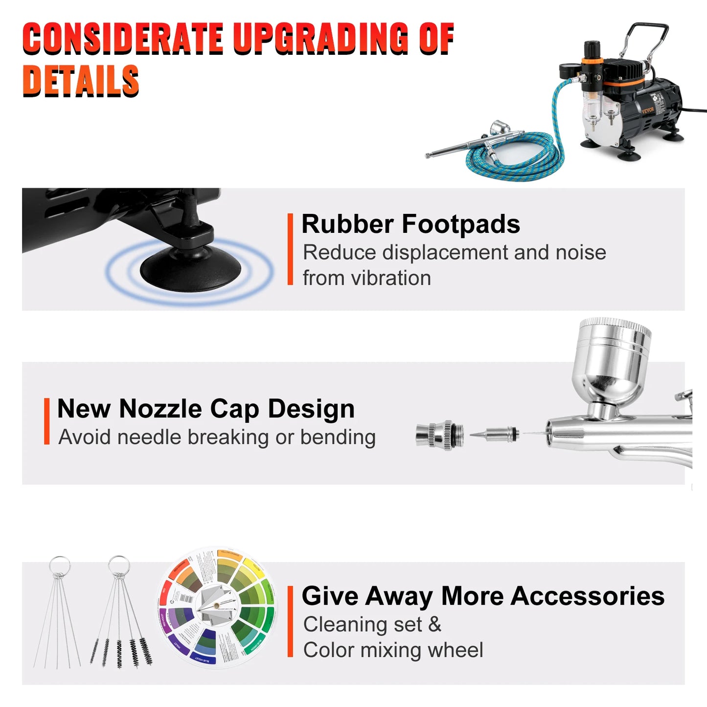 SucceBuy 120W Dual Action Airbrush Spray Gun Kit Professional