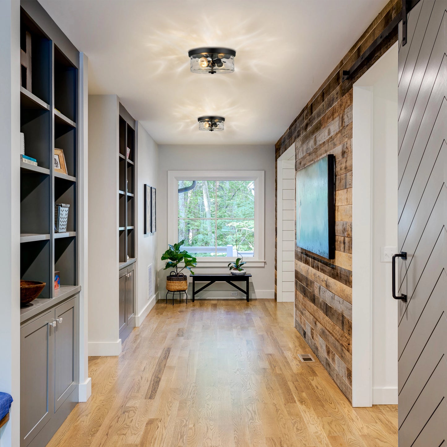 Farmhouse Flush Mount Ceiling Light Fixture For Bedroom Hallway