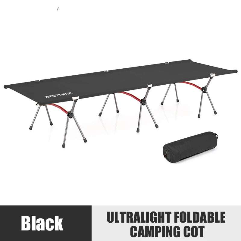 Portable folding bed, ultra light aluminum alloy sleeping bed, outdoor camping and travel