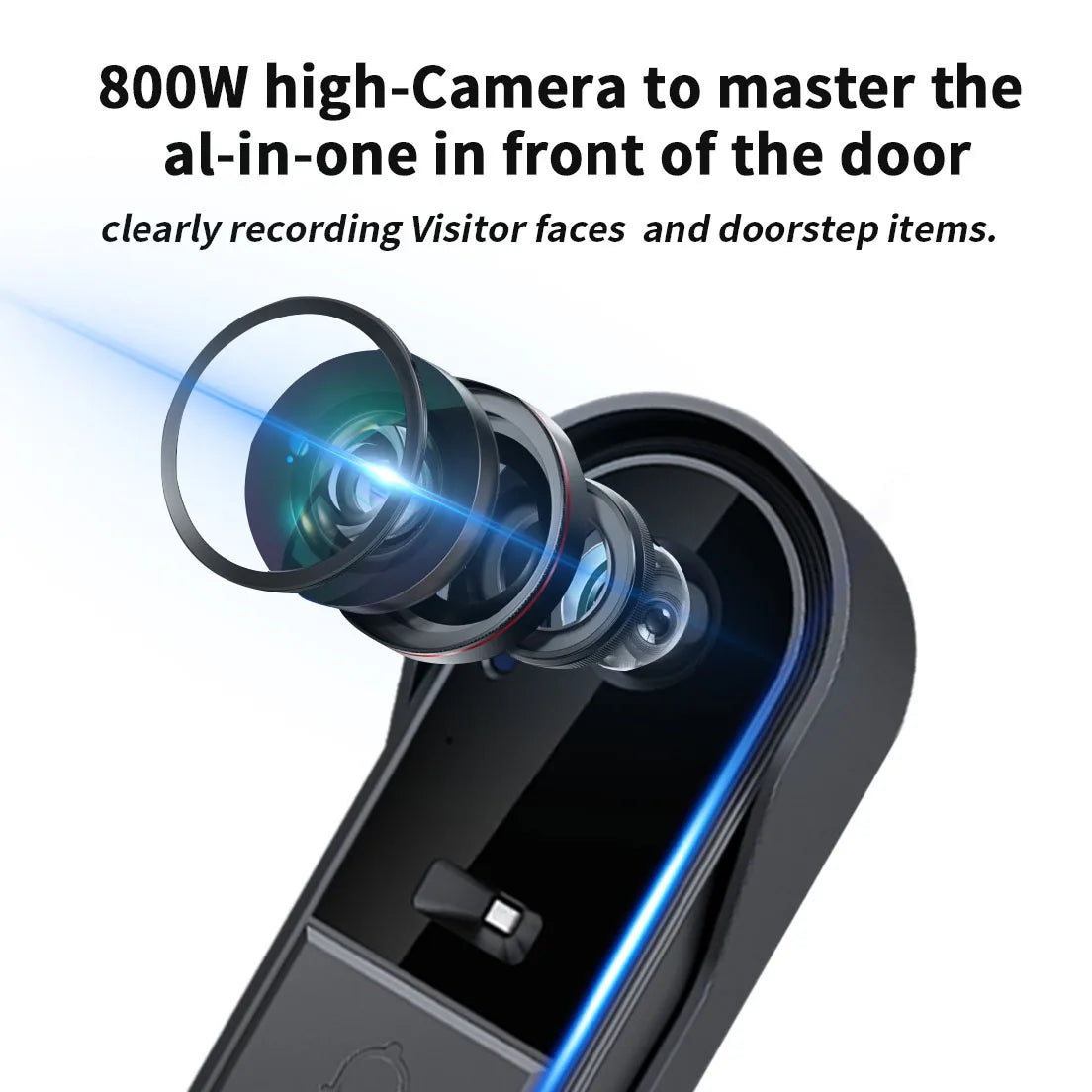 WiFi wireless smart video doorbell, Two-way outdoor 720P HD camera, Wireless intercom voice, Smart home waterproof doorbell