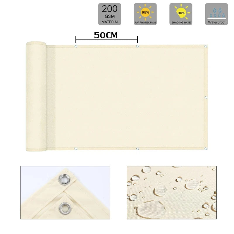 300D Waterproof Fence, Balcony Railing, Privacy Screen, Anti-UV Wind Barrier Fabric Sunblock Shade Cloth