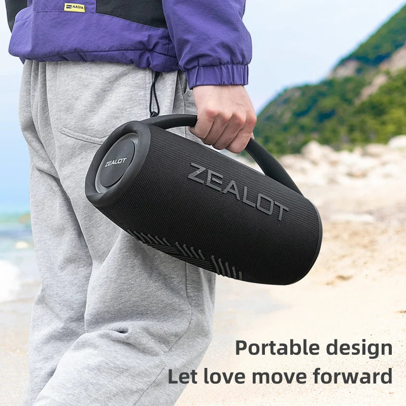 80W high power bluetooth speaker portable, colorful light waterproof wireless subwoofer 360 stereo surround sound