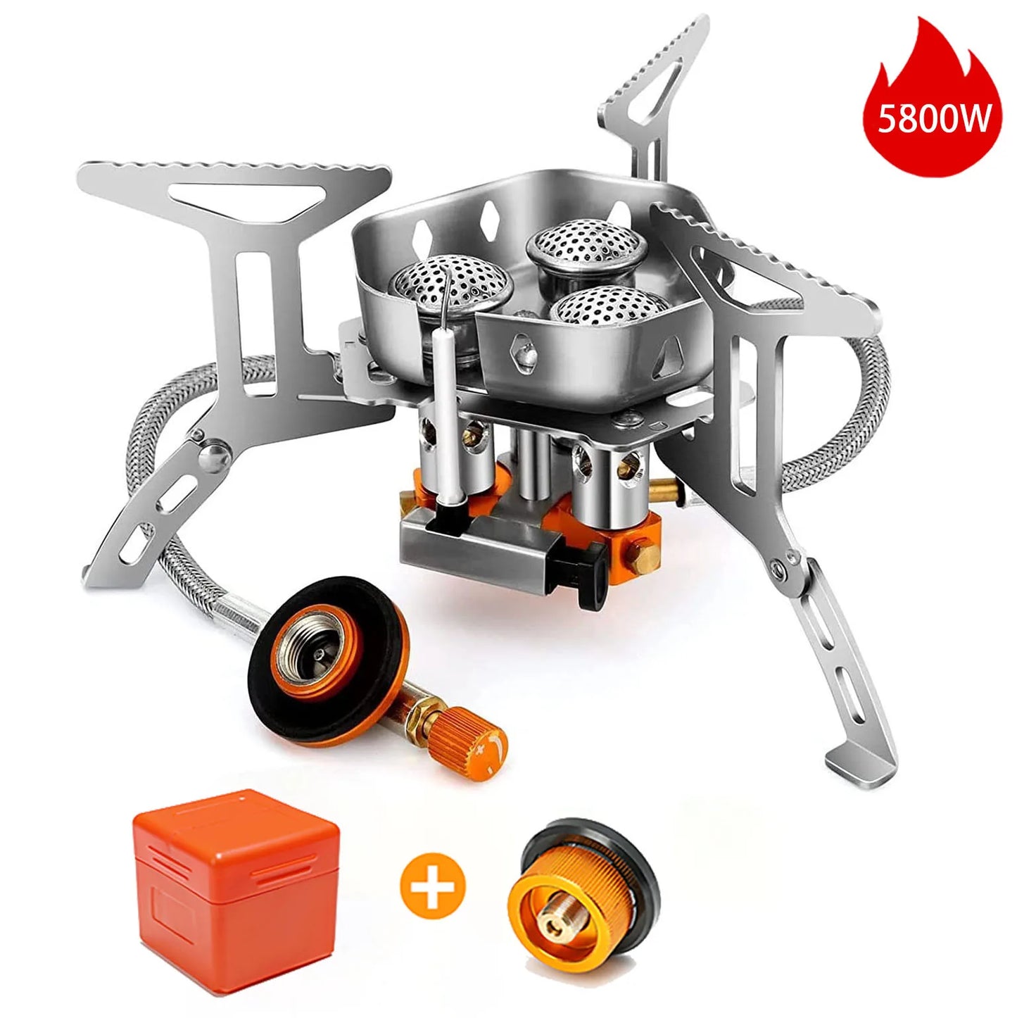 Camping Wind Proof Gas Stove Outdoor Burner Strong Fire Heater Cooker Portable Furnace Supplies Equipment Picnic
