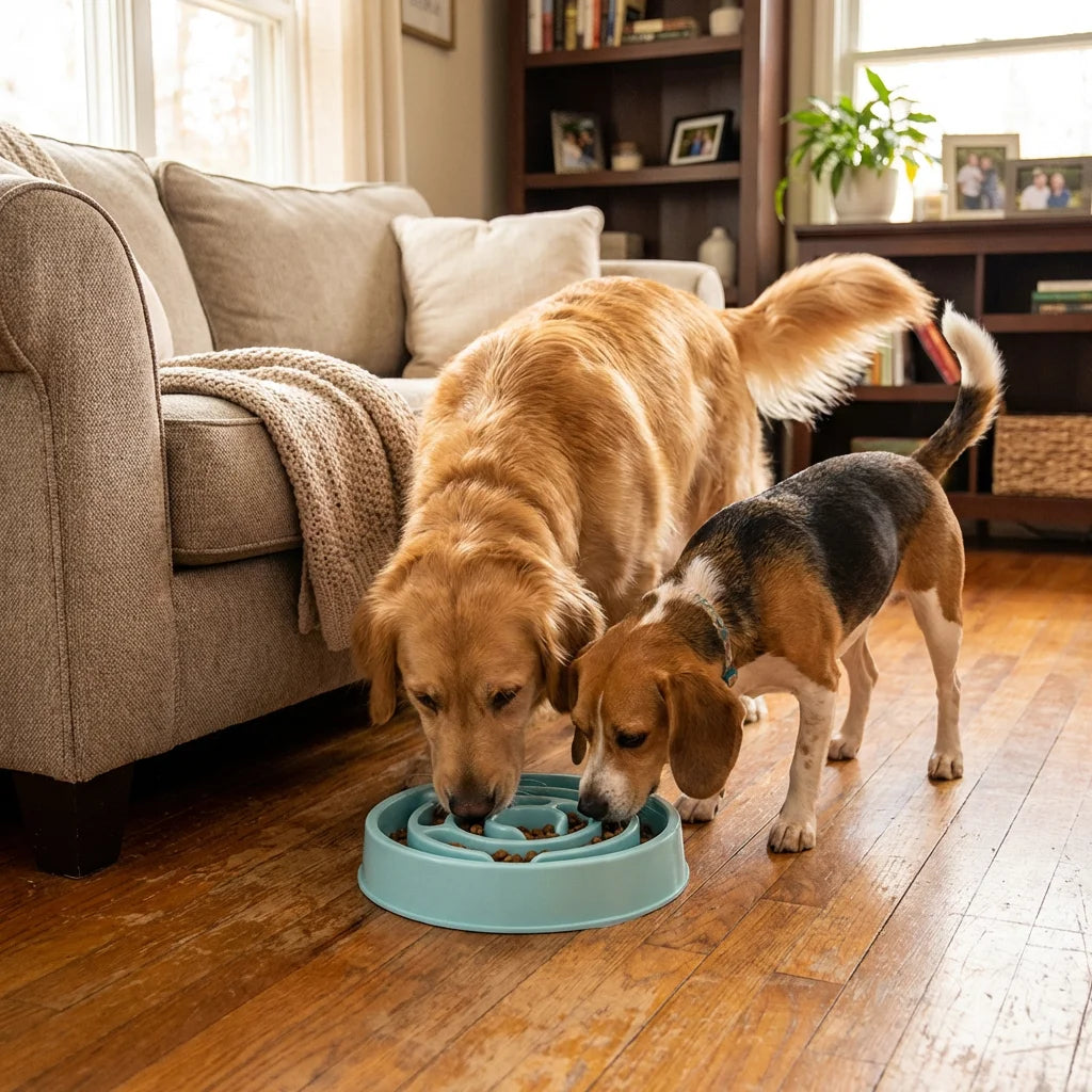 Slow Feeder Dog Bowl With Non Slip Interactive Maze