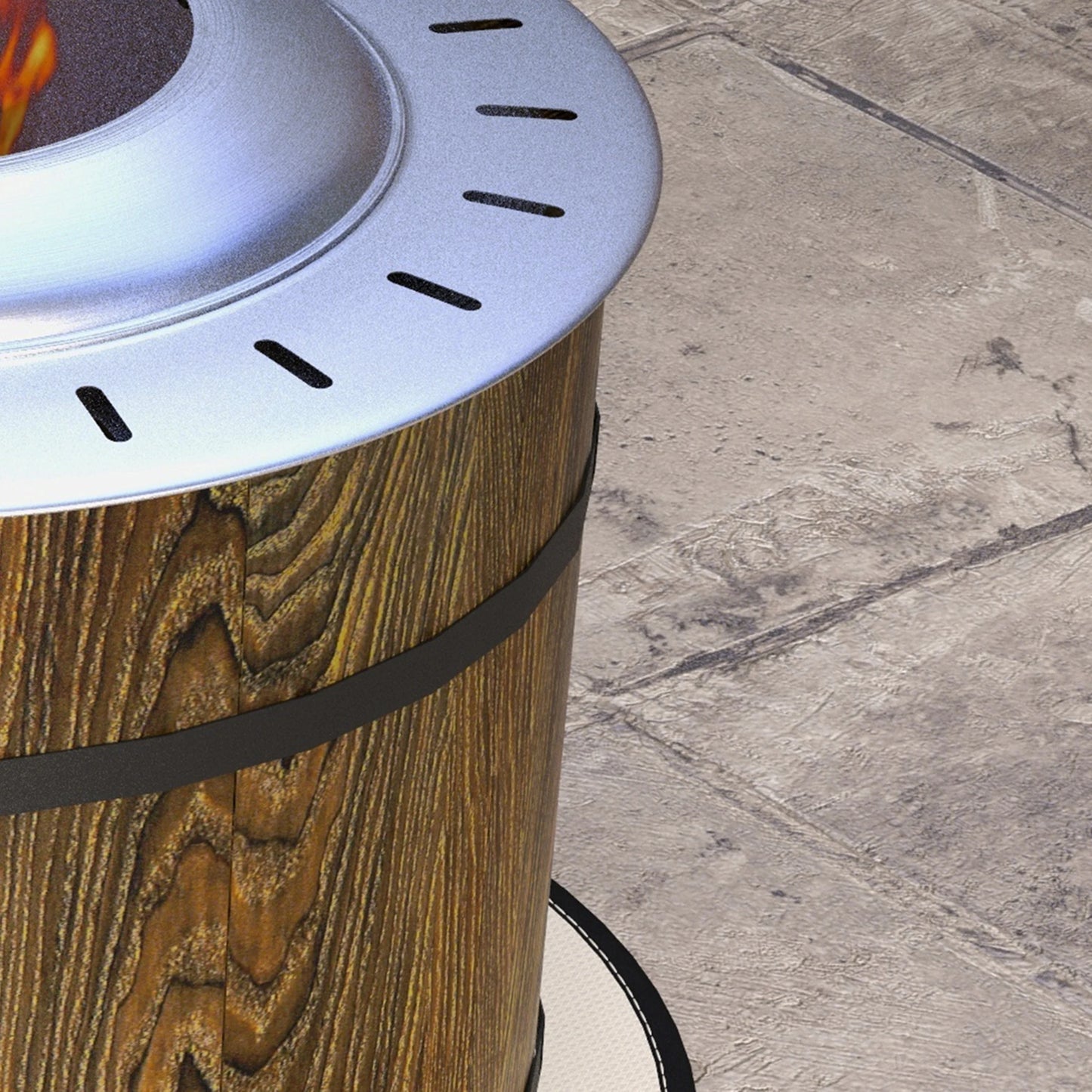 Smokeless Fire Pit with Mat, 20" Firepit, Magnesium Oxide, Brown