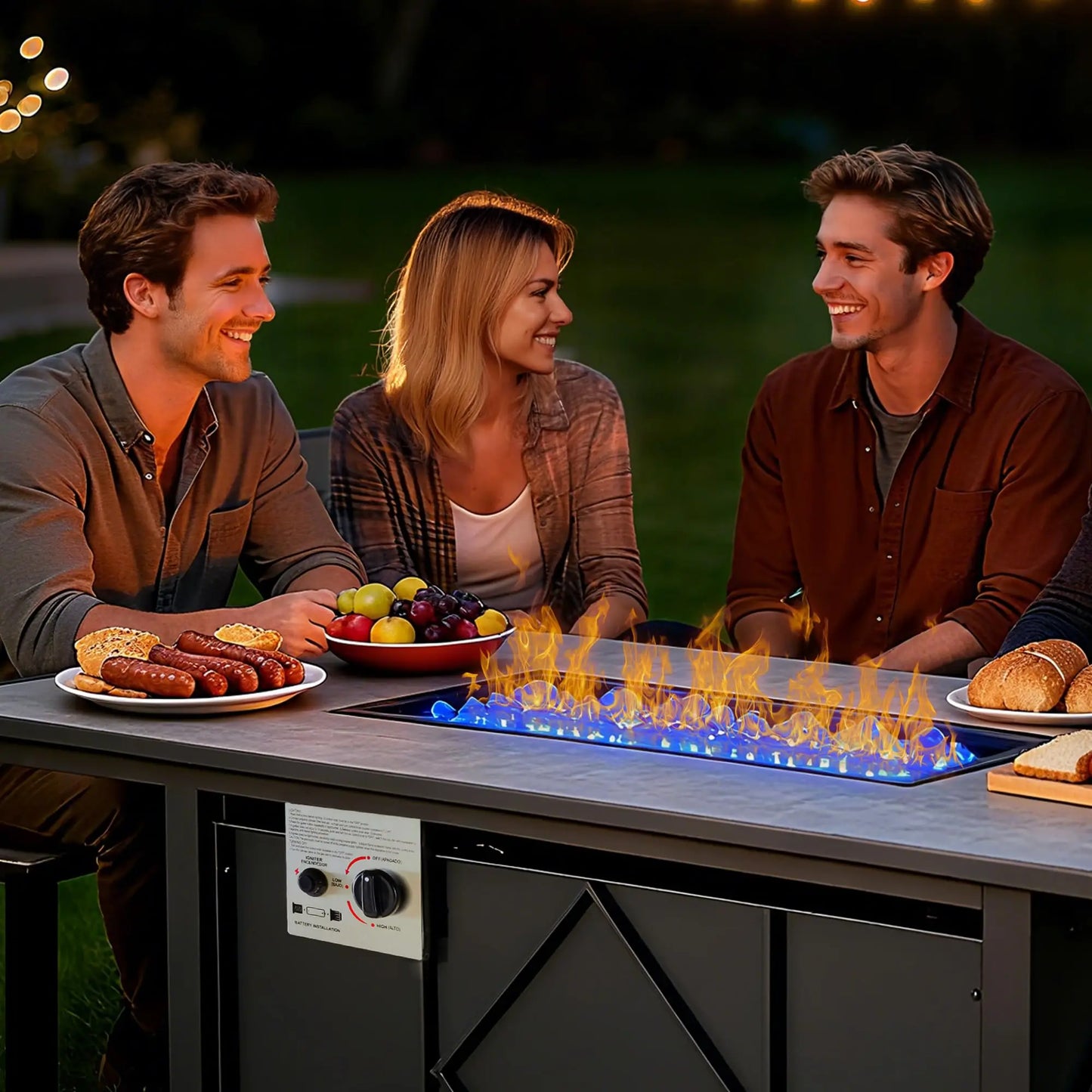 43 Inch Outdoor Propane Fire Pit Table for Outside Patio Garden Backyard Deck