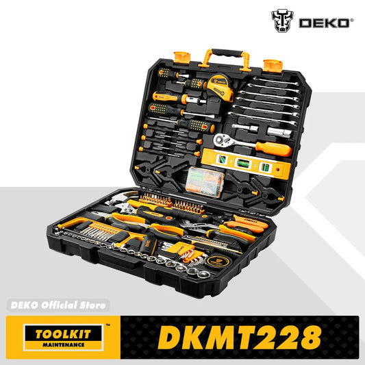 DEKOPRO 228 Piece Socket Wrench Auto Repair Tool Set Case