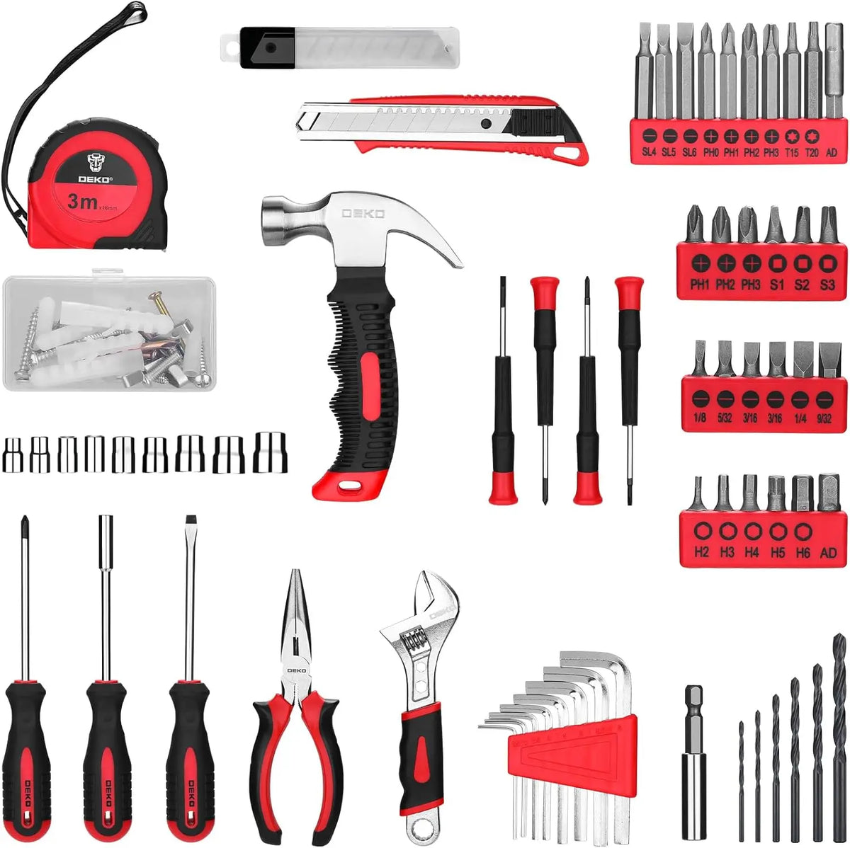 DEKO 8V Cordless Drill 126 Piece Professional Tool Kit