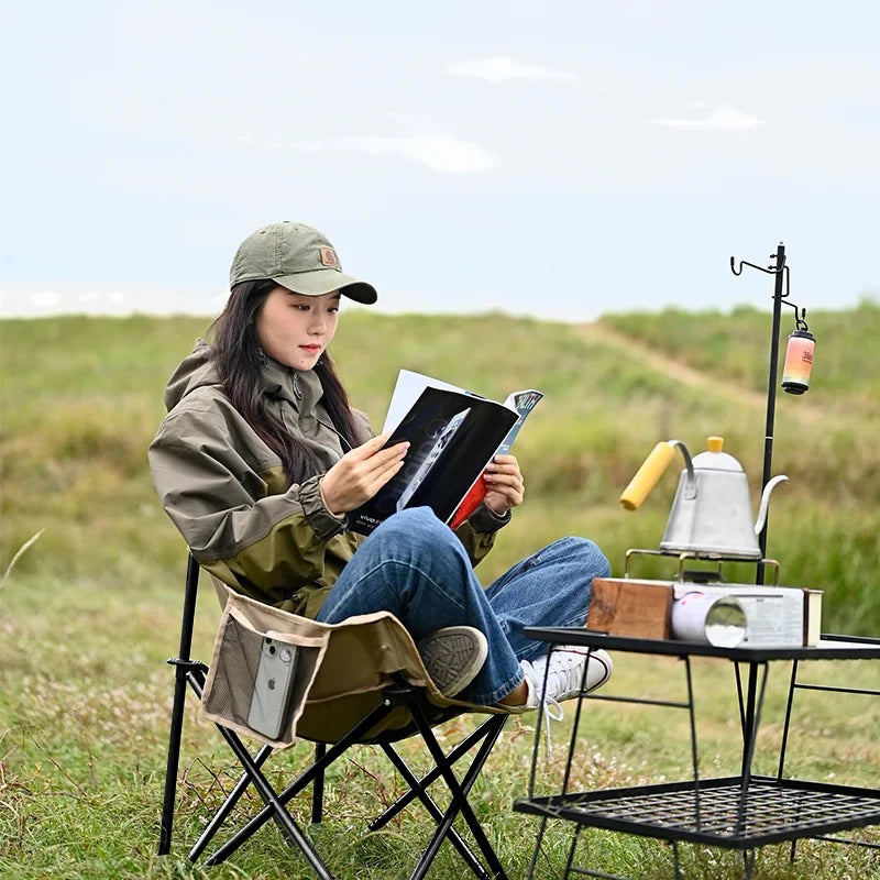 Outdoor Folding Moon Chair Portable Chair Camping Chair Picnic Gear Fishing Small Horse Stool Student Sketching
