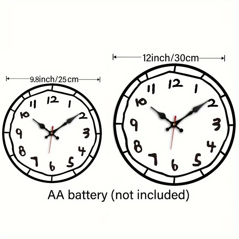 Modern Silent Quartz Wooden Wall Clock With Large Numbers