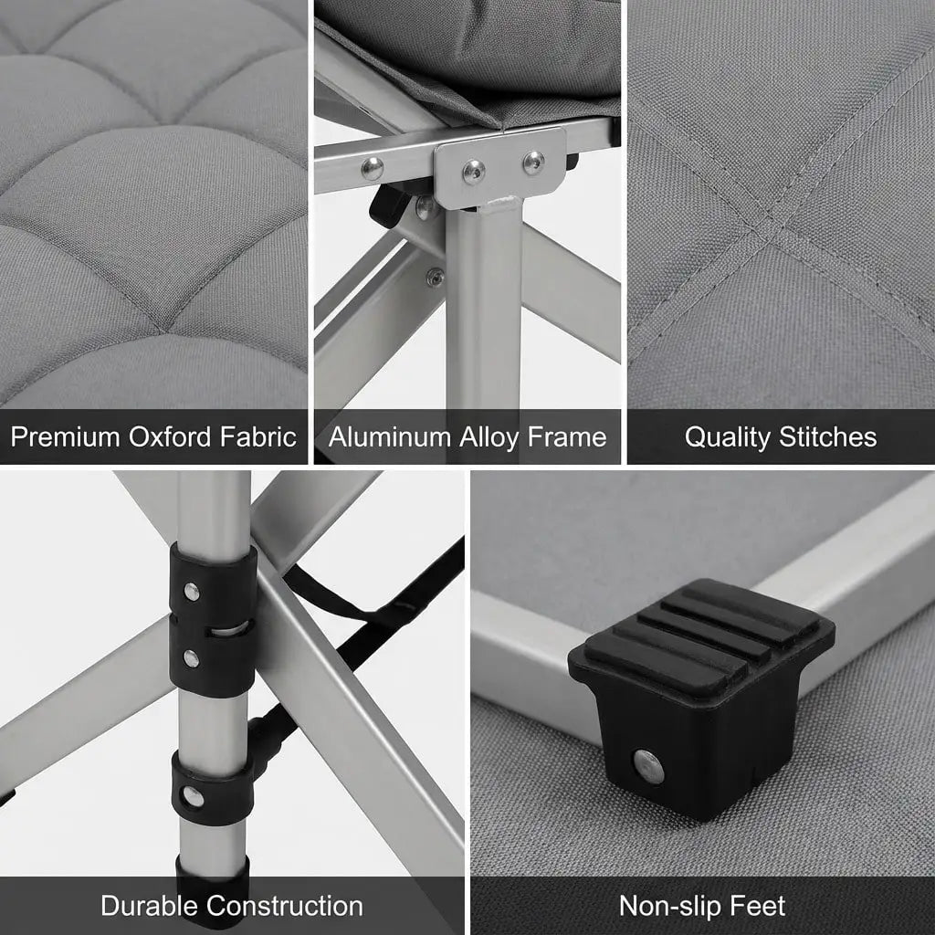 Premium Metal Outdoor Folding Chair With Non Slip Foot Pads