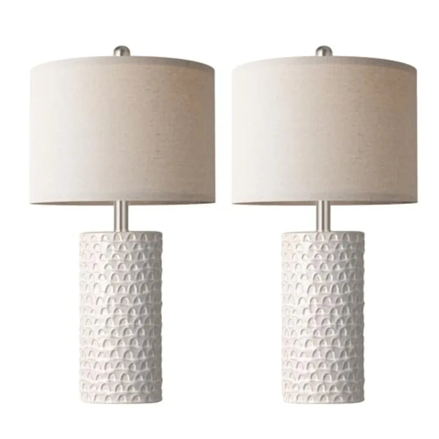 23" Modern Ceramic Table Lamp Set of 2, Table Lamps for Living Room, Rustic Farmhouse Bedside Lamps Nightstand lamp for Bedroom