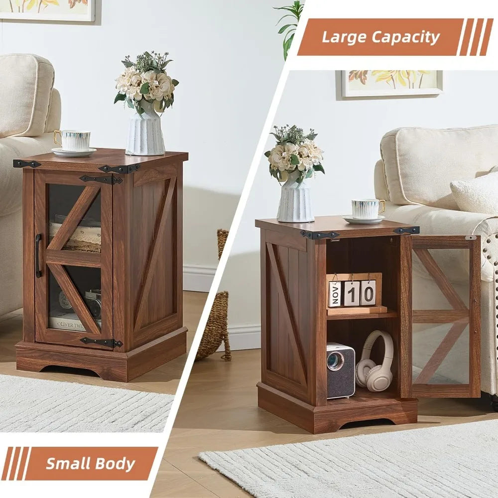 Narrow Night Stand for Small Spaces,