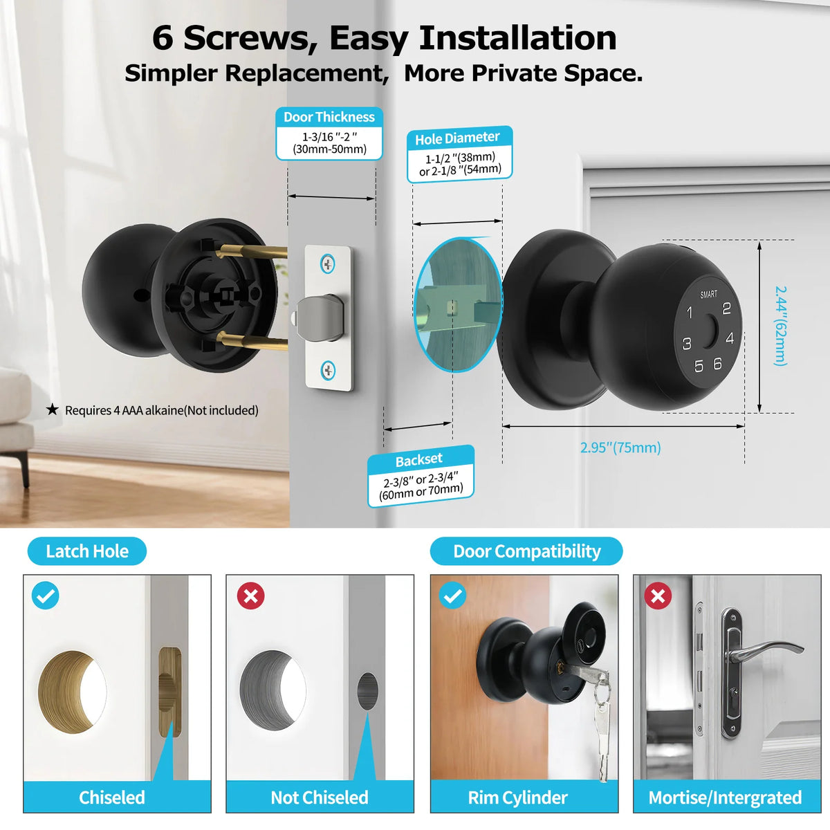 Viladepot Ball Smart Lock Fingerprint Bluetooth App Control