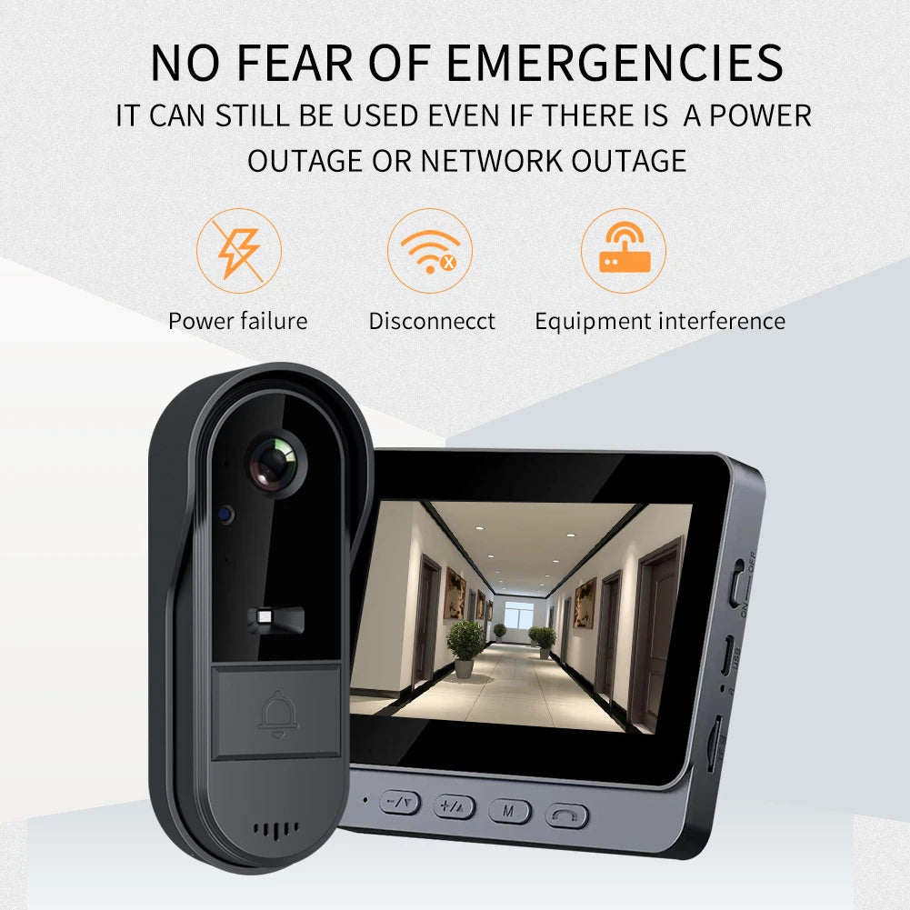 WiFi wireless smart video doorbell, Two-way outdoor 720P HD camera, Wireless intercom voice, Smart home waterproof doorbell