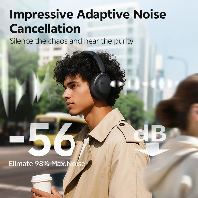 Over Ear Headphone Hi-Res Spatial Sound Headset H3S -56dB Adaptive ANC Wireless Earphone Bluetooth 6.0 102Hrs
