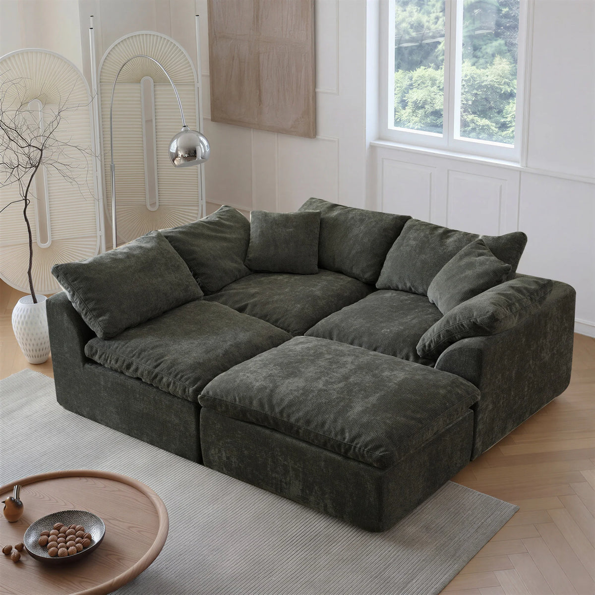 Yeflixvrau Modern L Shape Sectional Sofa With Removable Cushions