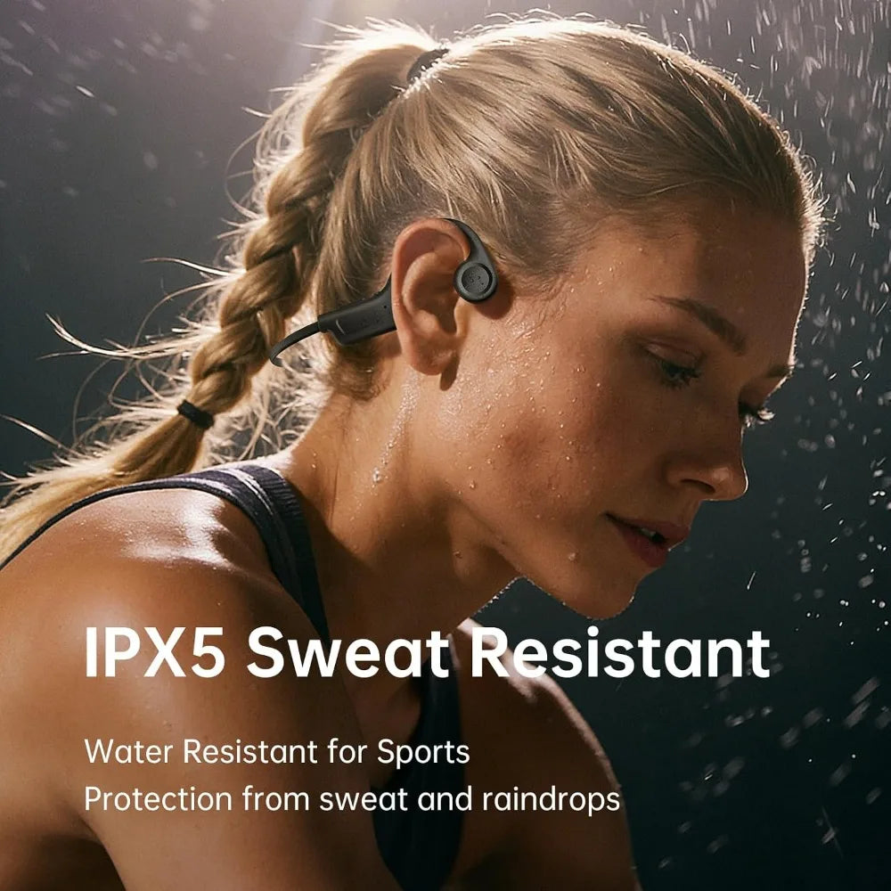 Ultra-Light 23.5g Wireless Bone Conduction Headphones, Comfortable for All Sports, Waterproof for Outdoor Activities