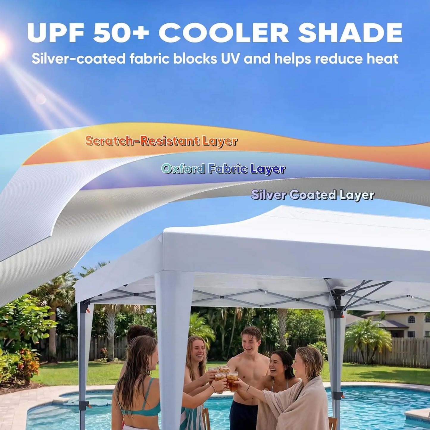 10x20 Pop up Canopy Without Sidewalls Easy set up Canopy Tent Instant Shelter with Windows for Outdoor Events Parties.
