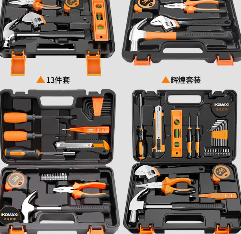 Home Tool Set With Storage Box Hardware Tools Kit Diy