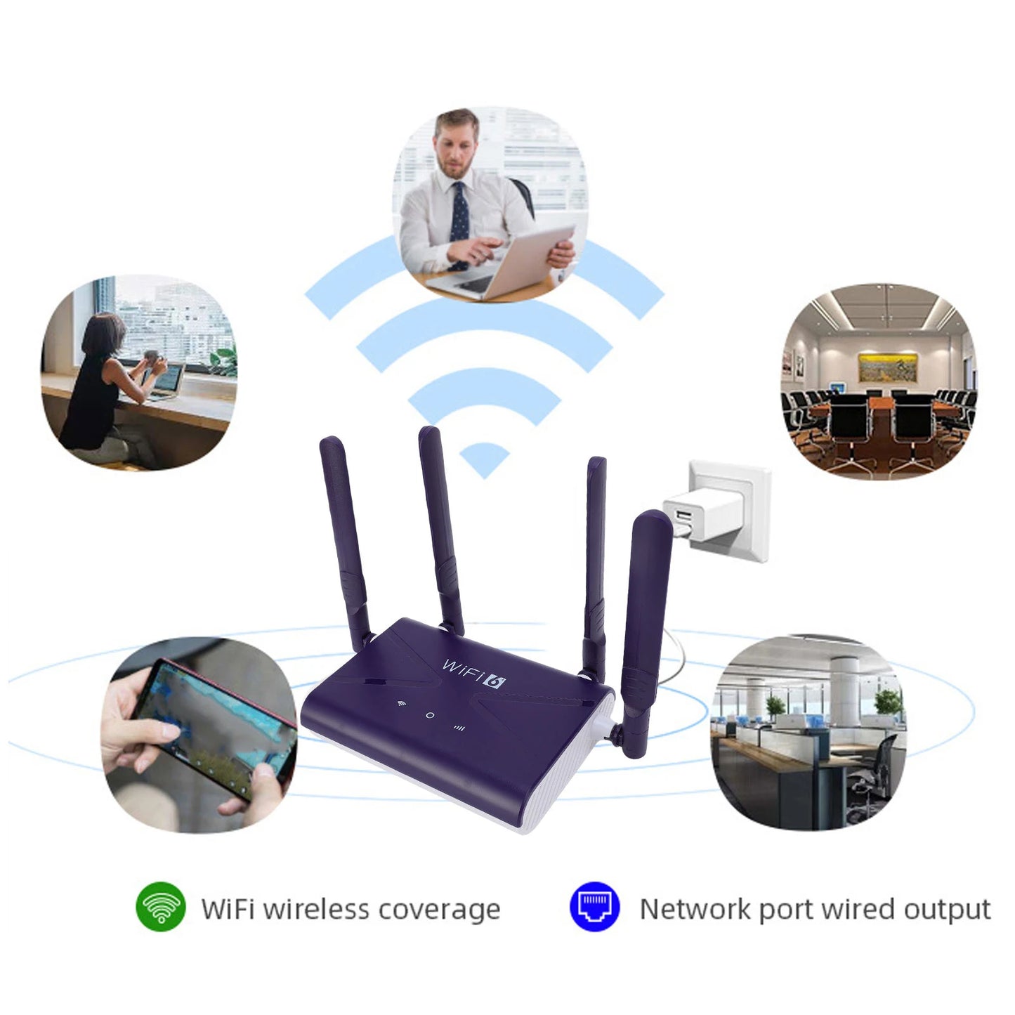 VBESTLIFE WiFi6 Wireless Router With SIM Card Slot Antennas