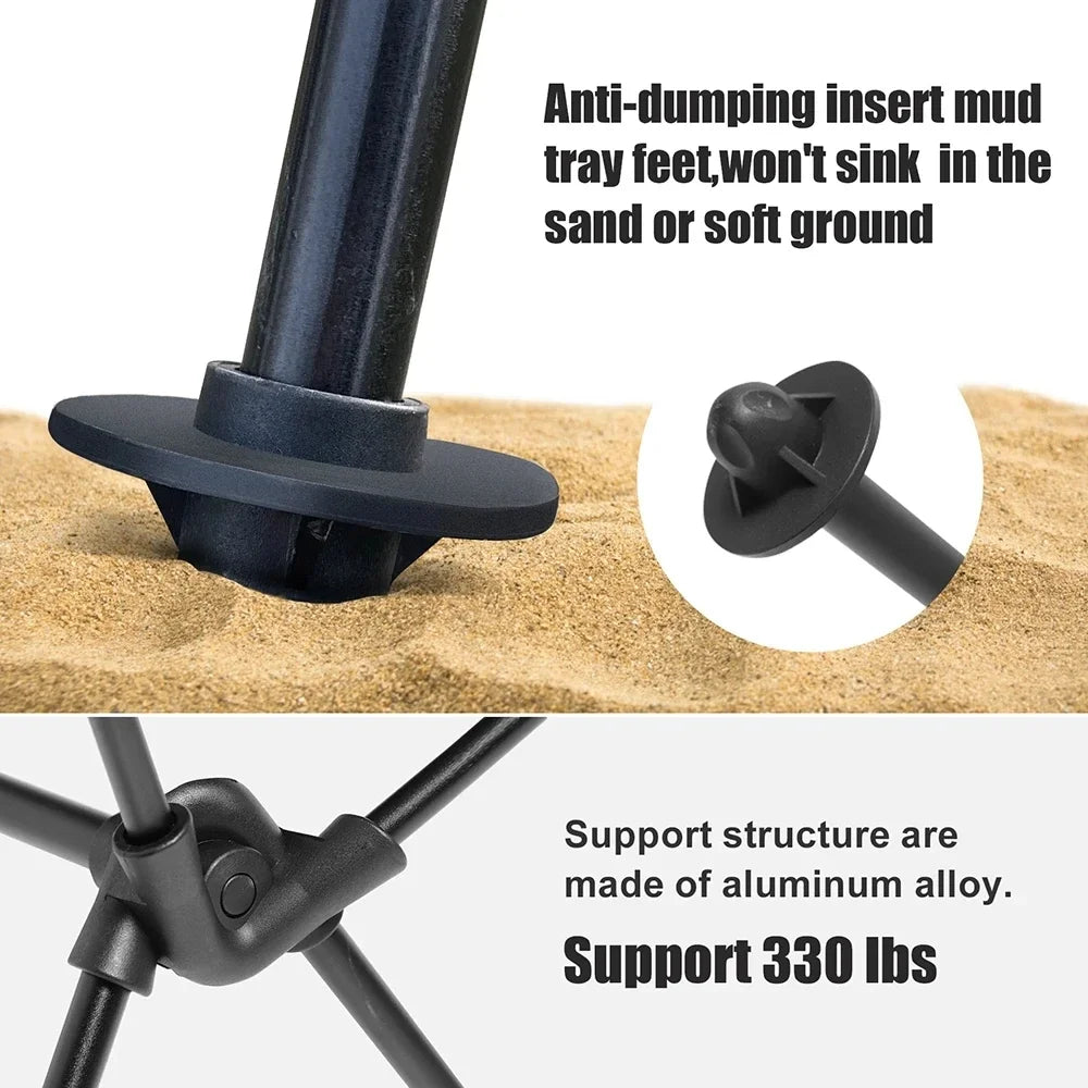 Portable Folding Camping Chair with Headrest Lightweight