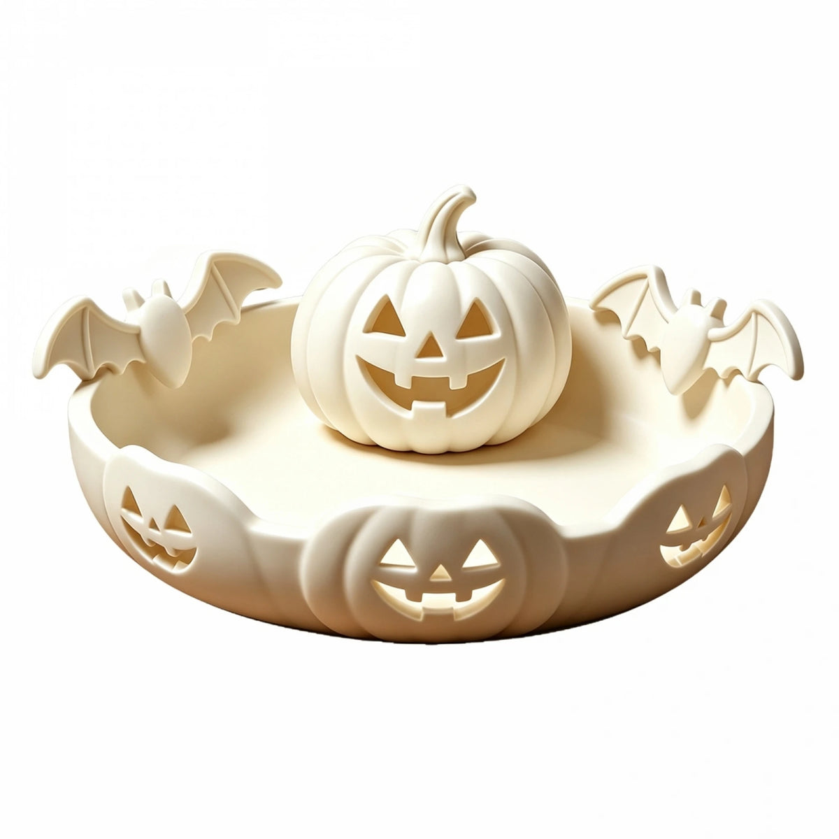 Reusable Candy Pumpkin Snack Tray for parties and Halloween decoration.