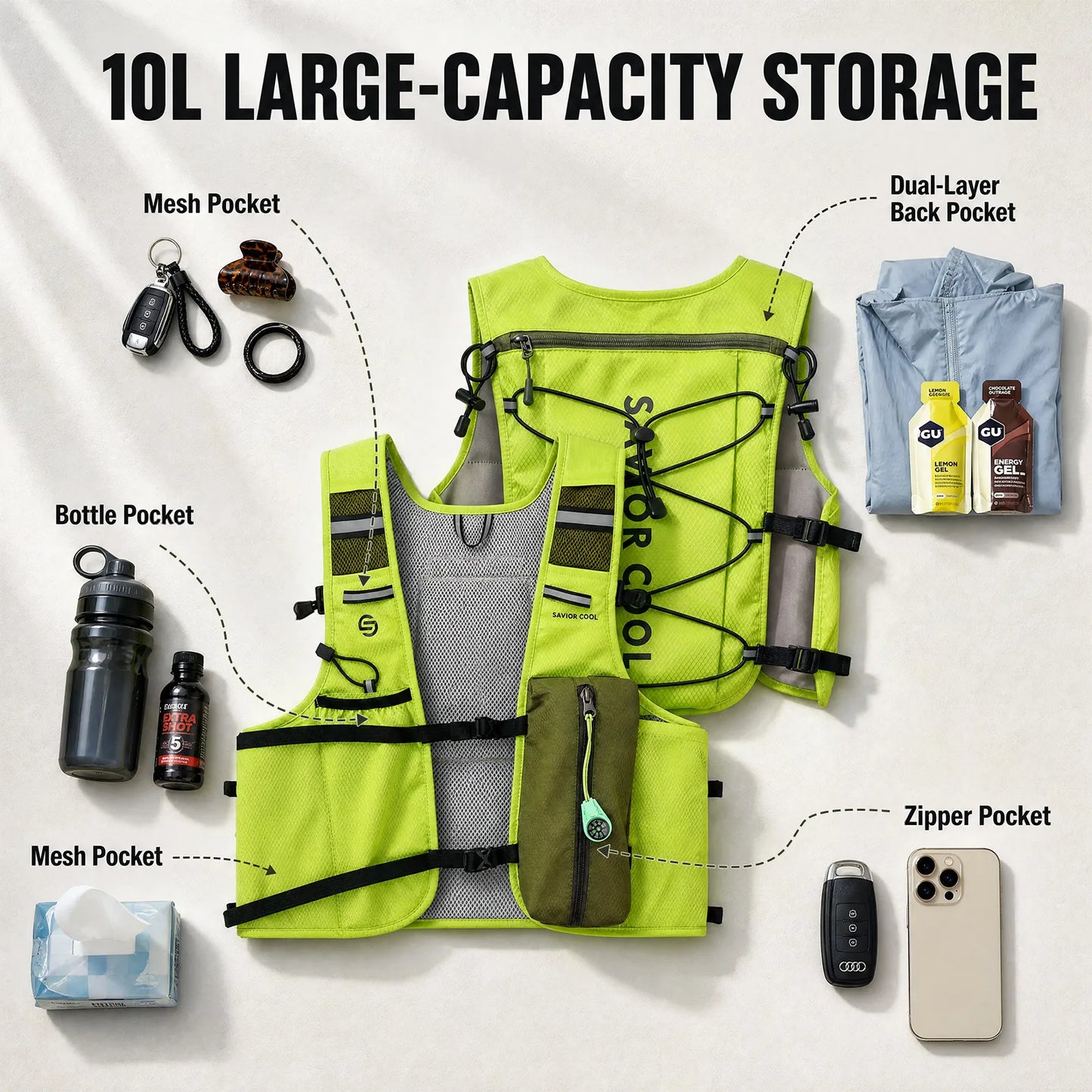Outdoors Cooling Vest Tactical Cooling Vest AC Vest Constant-Temperature Summer Cooling Technology with Built-in Water Bladder