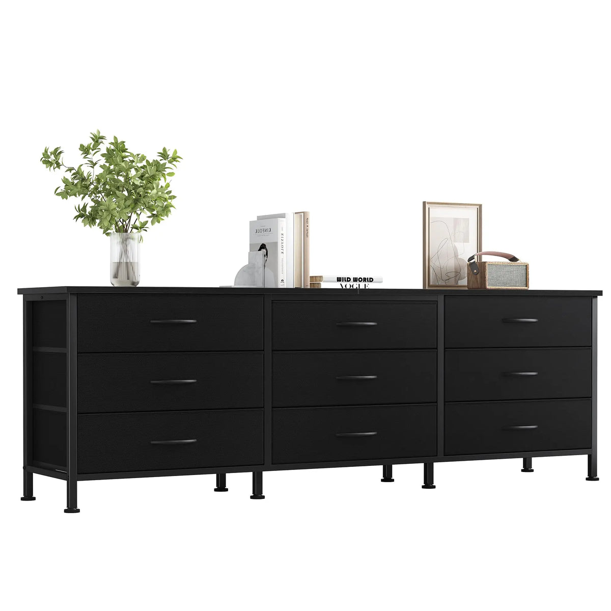 JHK Modern Nine Drawer Entertainment Center For Living Rooms