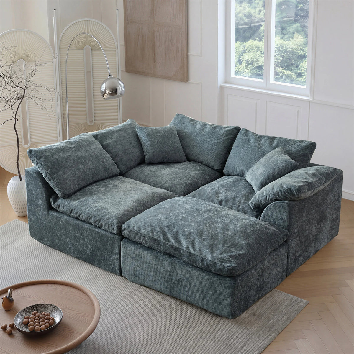 Yeflixvrau Modern L Shape Sectional Sofa With Removable Cushions