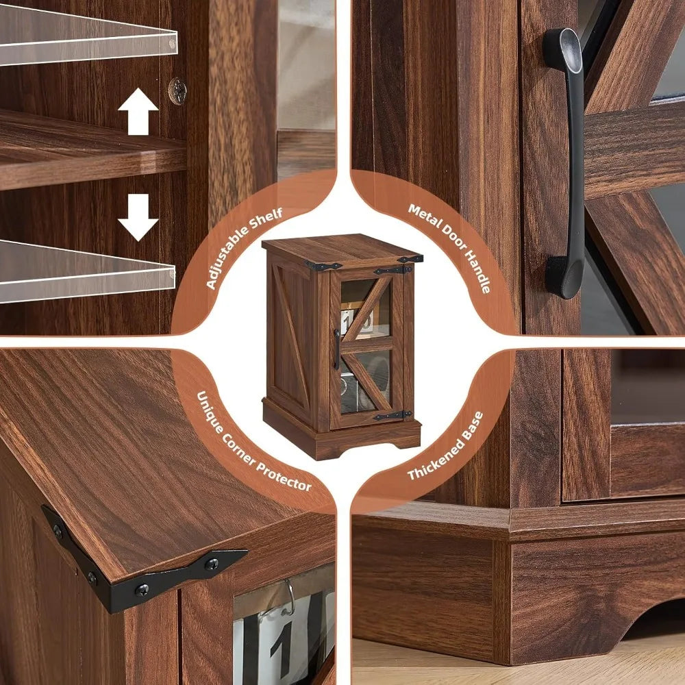 Narrow Night Stand for Small Spaces,