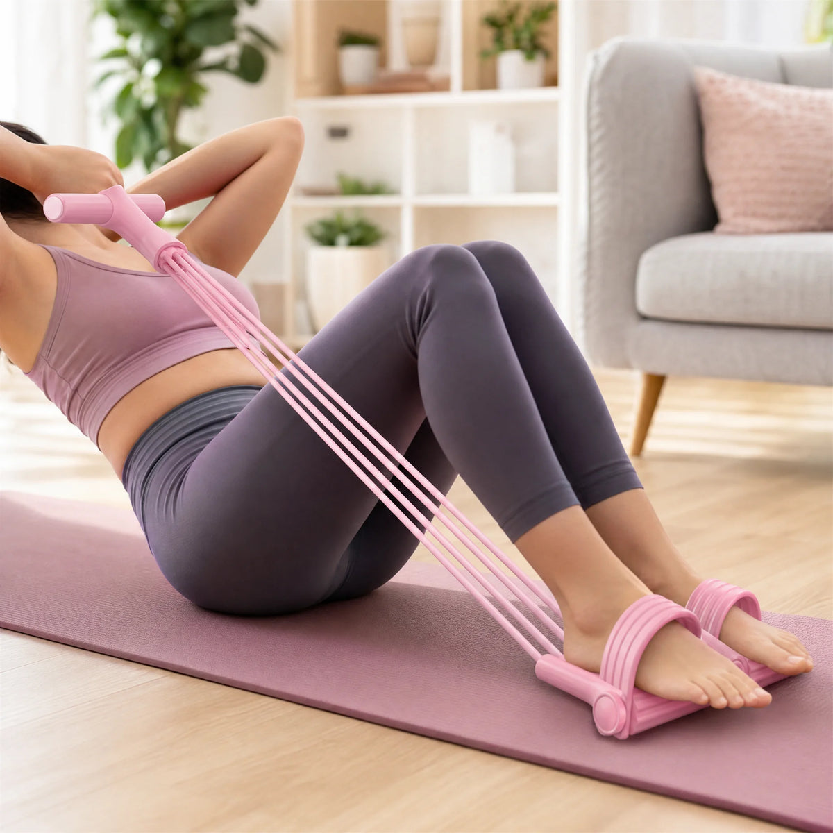 Professional 6 Tube Resistance Band Pedal Exerciser Set
