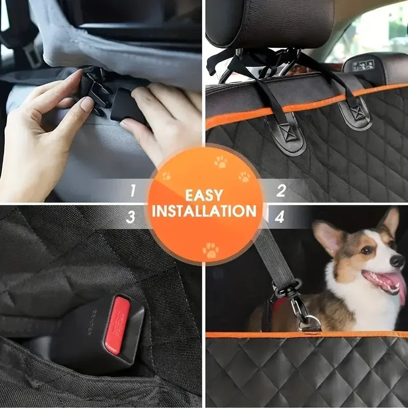 Dog Car Seat Cover for Pets 100% Waterproof Seat Cover Hammock Scratch Proof Nonslip Durable Soft Back Seat Cover for Cars and Trucks