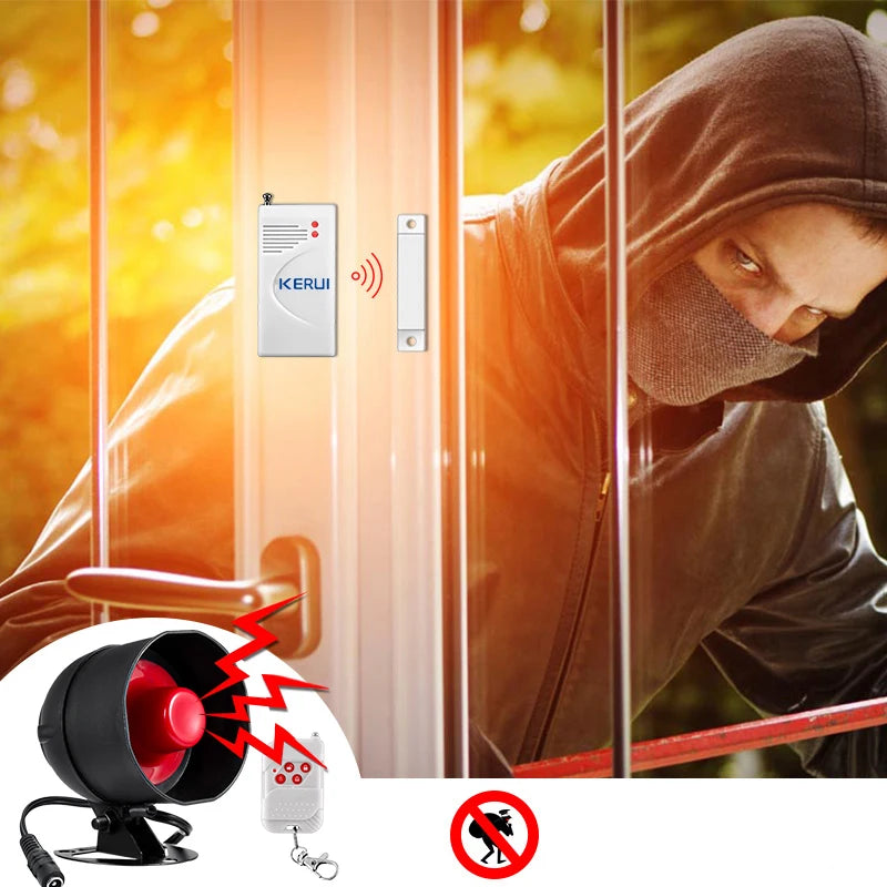 KERUI 110db The Alarm Loudly Speaker Siren Alarm System With Motion Door Windows Sensor for House Burglar Home Security Alarm