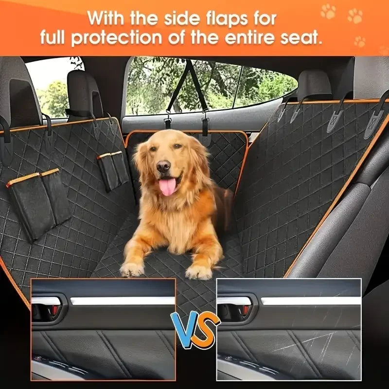 Dog Car Seat Cover for Pets 100% Waterproof Seat Cover Hammock Scratch Proof Nonslip Durable Soft Back Seat Cover for Cars and Trucks