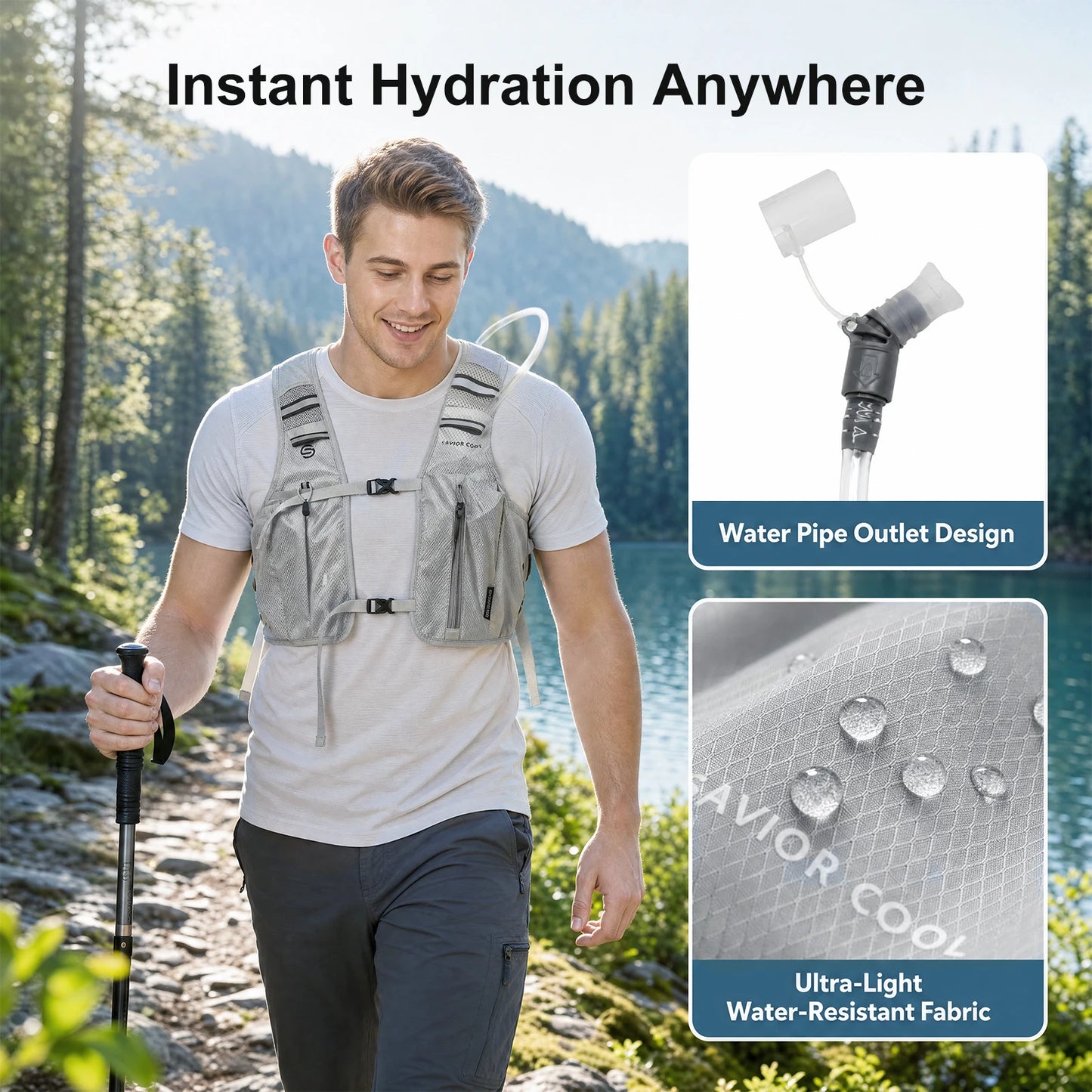 Outdoors Cooling Vest Tactical Cooling Vest AC Vest Constant-Temperature Summer Cooling Technology with Built-in Water Bladder